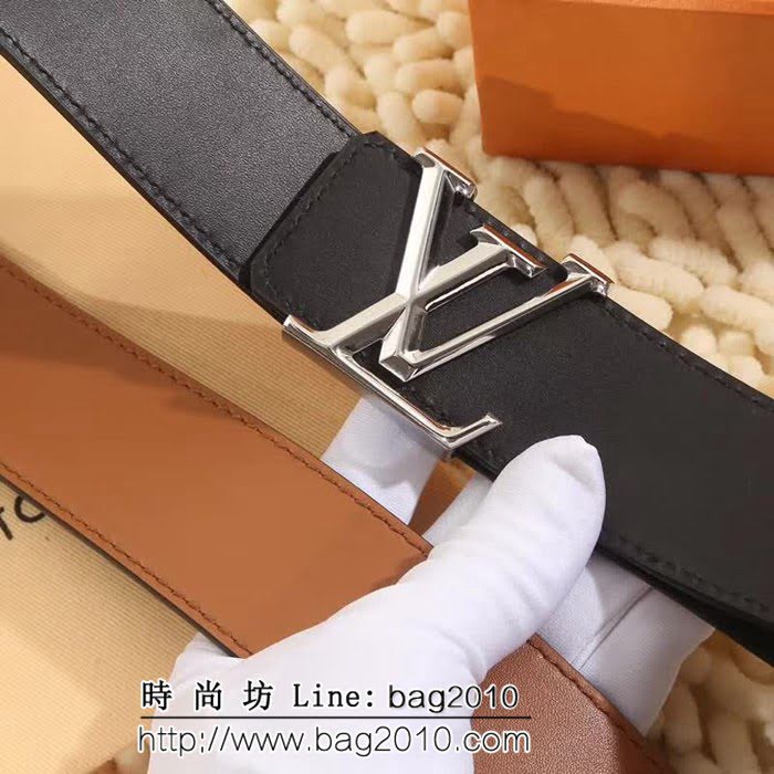路易威登LV Louis Vuitton風格休閒 品牌印記,雙面皮革配色高端男士皮帶 LHG1187